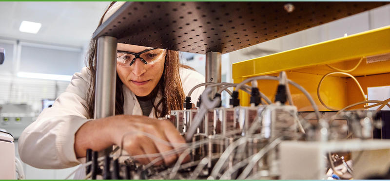 Website update phase iii sliders 2025 sofia in lab photo of student in lab