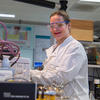 photo of researcher in the UK Catalysis Hub labs